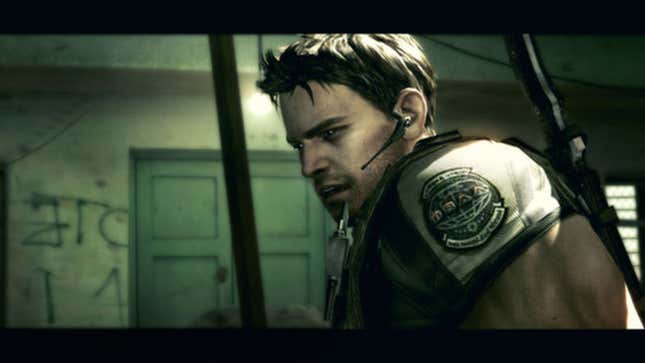 Chris Redfield and his massive biceps in an image from Resident Evil 5. 