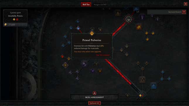 A screenshot shows the Primal Pulverize ability in Diablo IV.