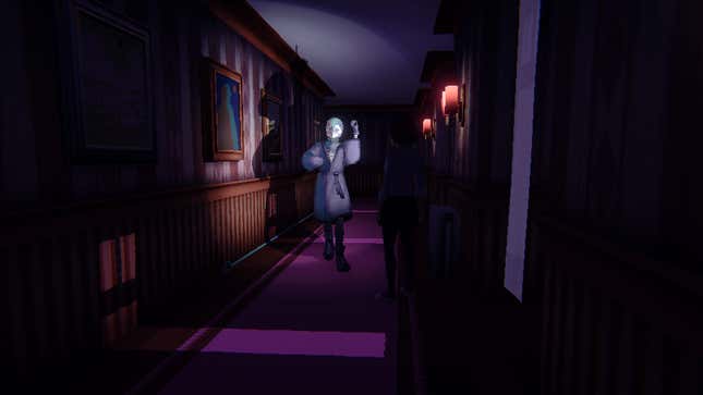 Homebody's killer lurks in a dark hallway.
